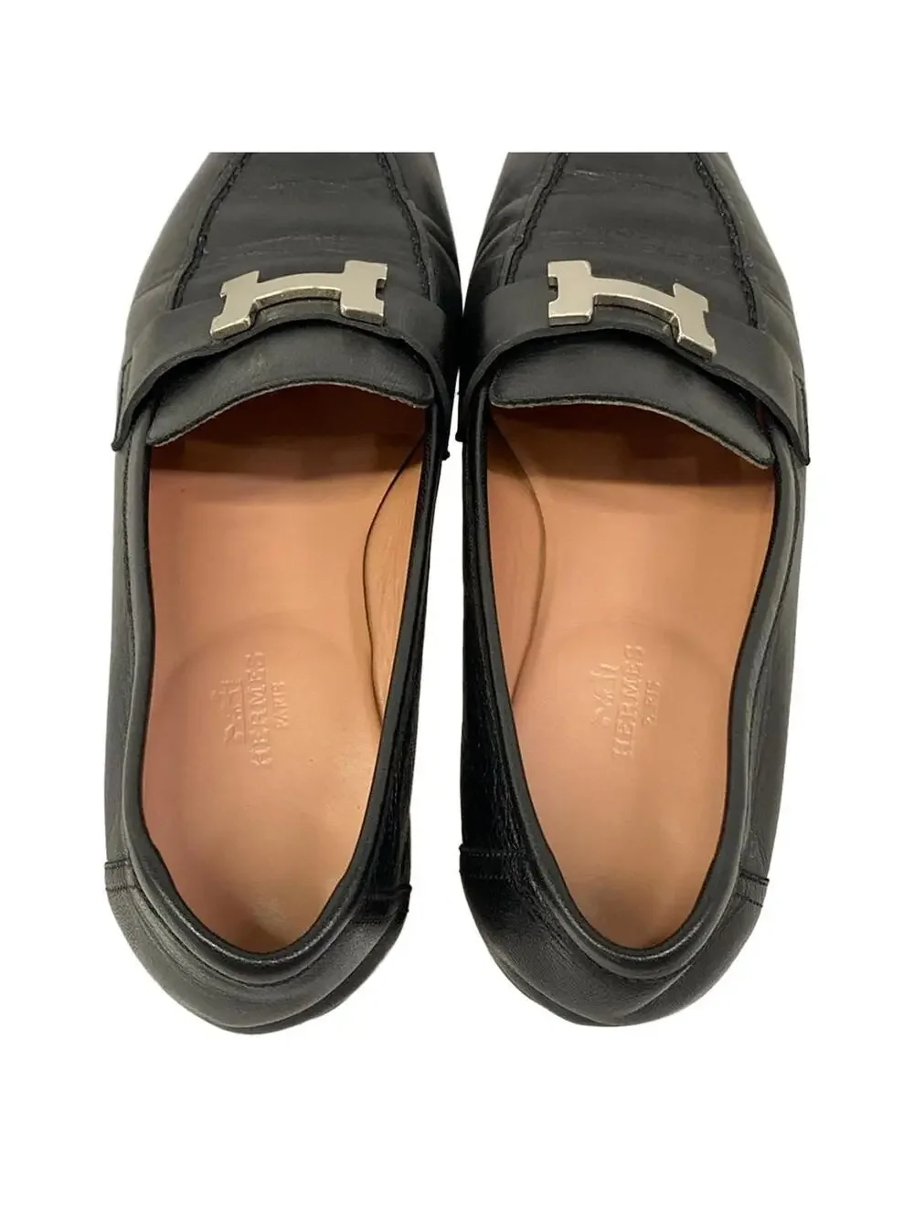 Hermes Black Leather Women's Shoes #278559H75B